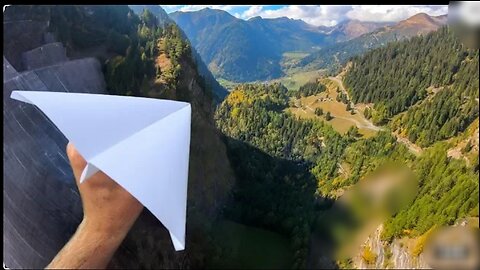 Throwing paper AIRPLANES From 165m in to Dam..