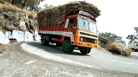 Hills Rider :Fully Loaded Sugarcane Truck Fast Driving In Narrow 8/27 th Bend In Dhimbam Hills: 94