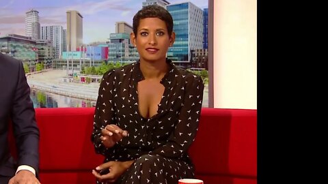 Naga Munchetty - Low Cut Dress - 25th Aug 2022