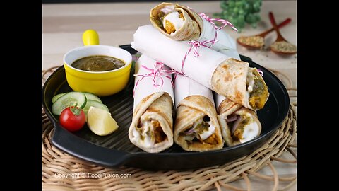 Chicken Mayo Chutney Paratha Roll Recipe by Food Fusion