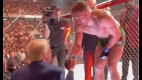 UFC Fighter Jumps Cage After Win to Pay Respect to Trump