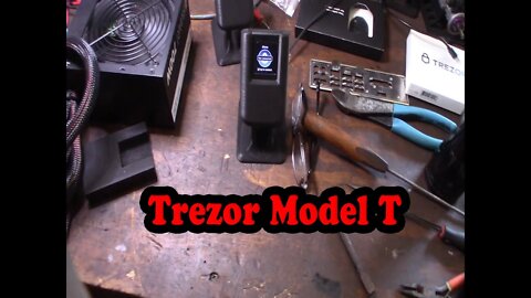 Trezor Model T Custom Quick Release Desk Stand with USB power and connection Desk Mount Exodus