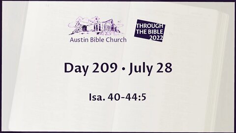 Through the Bible 2022 (Day 209)