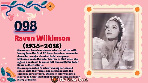 Raven Wilkinson (1935-2018)| TOP 150 Women That CHANGED THE WORLD | Short Biography