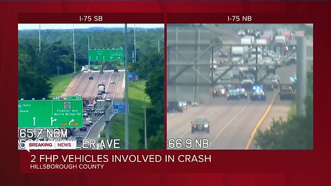 2 FHP vehicles involved in crash on I-75, 3 lanes blocked