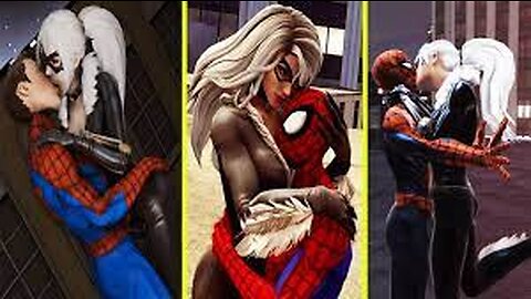 Spider Man & Black Cat's All Kiss, Hug, Proposed, Sleep Together & Romance Scenes Marvel's Avengers