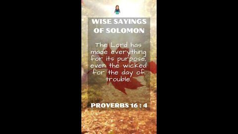 Proverbs 16:4 | NRSV Bible | Wise Sayings of Solomon