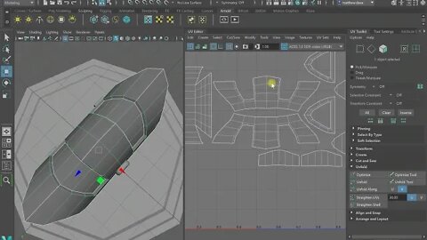 Straightening UVs in Maya 2022