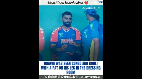 Rahul dravid was seen consoling Kohli with a pat on his leg in the dressing room after his poor form