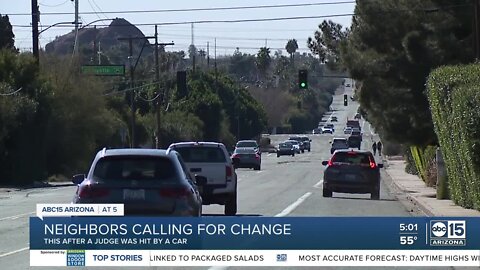 Drivers caught on camera speeding down a stretch of road where a local judge was hit earlier this week