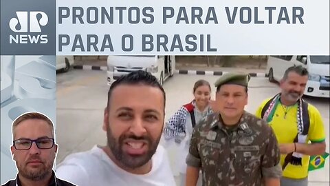 Brasileiros refugiados de Gaza são recebidos por coronel da FAB no Egito; Eduardo Saldanha comenta