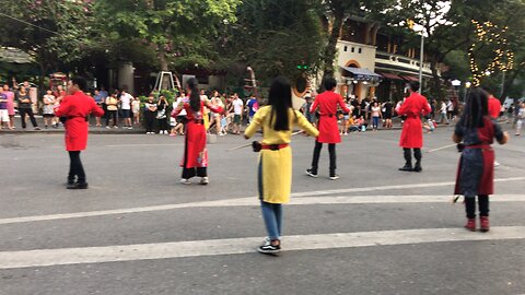 Traditional Street Performance of young Vietnamese Street Band