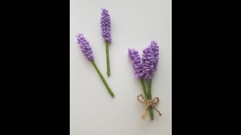 No hook and needles EASY! Amazing Woolen LAVENDER Flowers