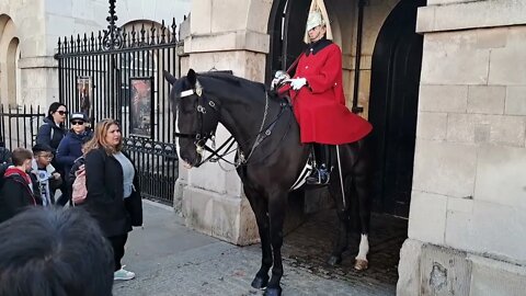 Get off the reins kings guard shouts at woman #horseguardsparade