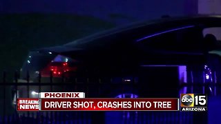 Man shot while driving, crashes in west Phoenix