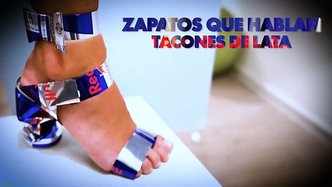 Zapatos en lata con mensaje