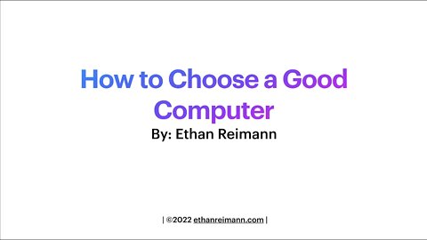 How to Choose a Good Computer