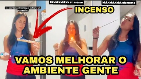 JULIA BRITZ ACENDENDO UM INCENSO PARA MELHORAR O AMBIENTE DE SUA CASA