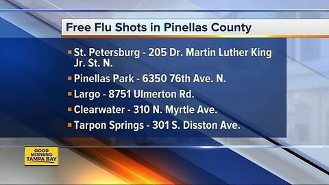 DOH Pinellas County offering free flu shots in response to flu epidemic, Tamiflu shortage