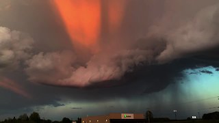 Severe weather tornado forms and rotates with stunning results