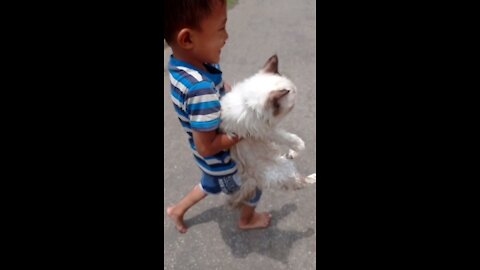 Obedient Cat Actually Enjoys Taking A Bath Part 2