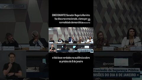 EMOCIONANTE! Senador Rogerio Marinho faz discurso emocionado, clama por normalidade democrática