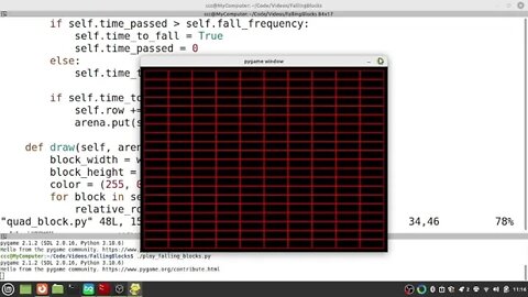 Python Tetris Part 7 (falling block)