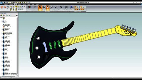 Alibre Guitar Time Lapse (Just for Fun) |JOKO ENGINEERING|