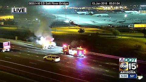 Car catches fire on Salt River Bridge