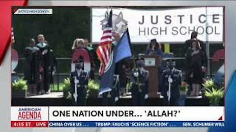 Student says pledge at graduation says one nation under allah