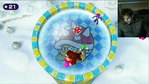 Mario Party Superstars Ice Rink Risk Minigame Featuring Waluigi VS Nintendo Characters