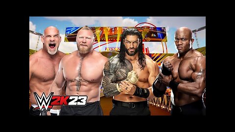 WWE 2k23- Goldberg vs Lesnar vs lashley vs Batista vs Edge vs Reigns - Elimination chamber match 😈