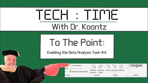 Microsoft Excel How to Enable the Data Analysis Tool-Kit on a Windows Device