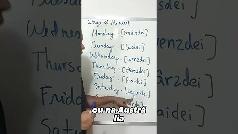 Days of the week #inglesonline #aprenderingles #inglês #ingles #inglesfluente #aprenderinglês