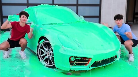 SLIME PRANK ON TWIN BROTHERS CAR!! 😱 Slime Videos