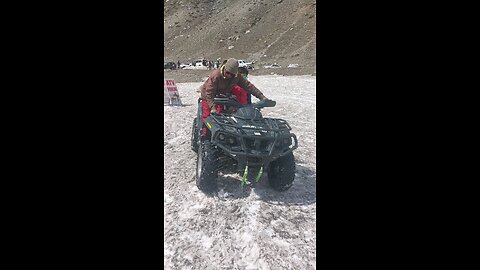 ATV bike riding at snow