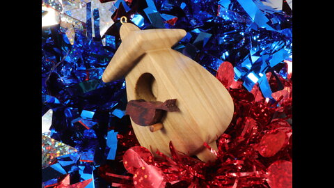 Miniature Birdhouse Ornament, Handmade from Select Grade Hardwoods