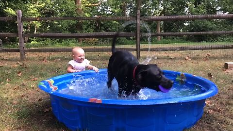 Baby Gets Caught In The Splash Zone