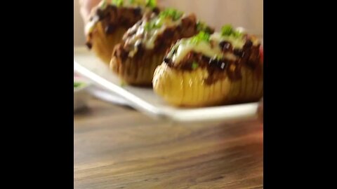 Chili Stuffed Potatoes with Bacon