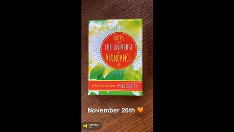 November 26th oracle card: happiness first