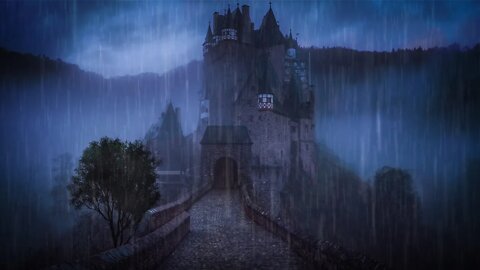 Heavy Rain and fog Over Castle with relaxing Sounds | Rain Sounds for Sleeping And Relaxation