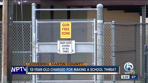 13-year-old arrested in Martin County for making school threat