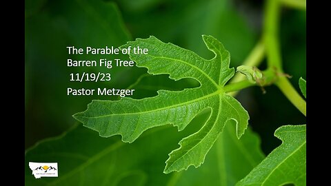 Pastor Metzger - The Parable of the Barren Fig Tree