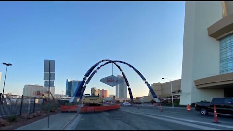 New gateway arch almost complete on Las Vegas Boulevard