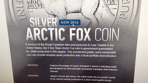 Canada 2014 1.5 Oz Silver Arctic Fox Preview And Precious Metals Price Takedown