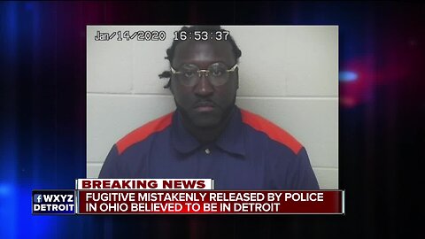 Fugitive mistakenly released by police in Ohio believed to be in Detroit