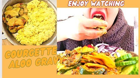 EATING SPICY ALOO GRAVY RICE DAAL #ricemukbang #asmr #tasty