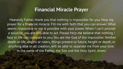 Financial Miracle Prayer (Prayer for Financial Miracle)