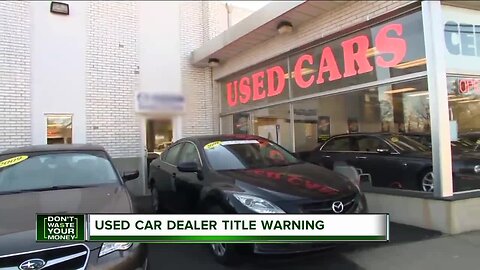 Used car dealer title warning