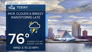 Quiet morning, then Tropical Depression Cristobal moves in this evening